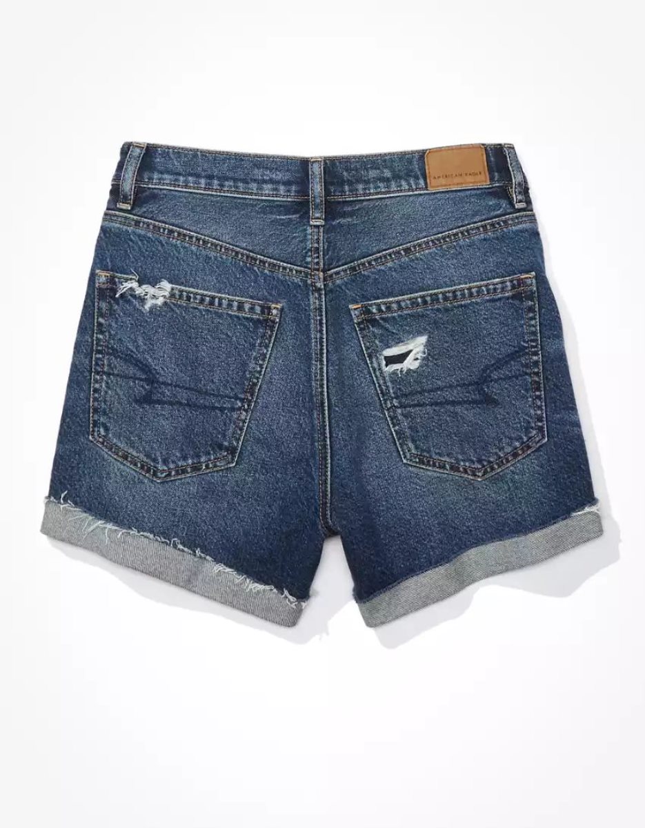 Shorts American Eagle AE Denim Highest Taille '90s Boyfriend Indigo Foncé Femme | HSH-31604224